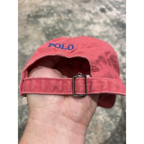 Vtg 90s Polo Ralph Lauren Pony Logo Pink Hat Strapback Cap Adjustable One Size - Picture 3 of 5